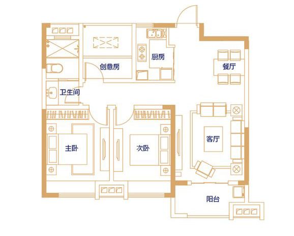 加橋悅山國際92平裝修設(shè)計案例